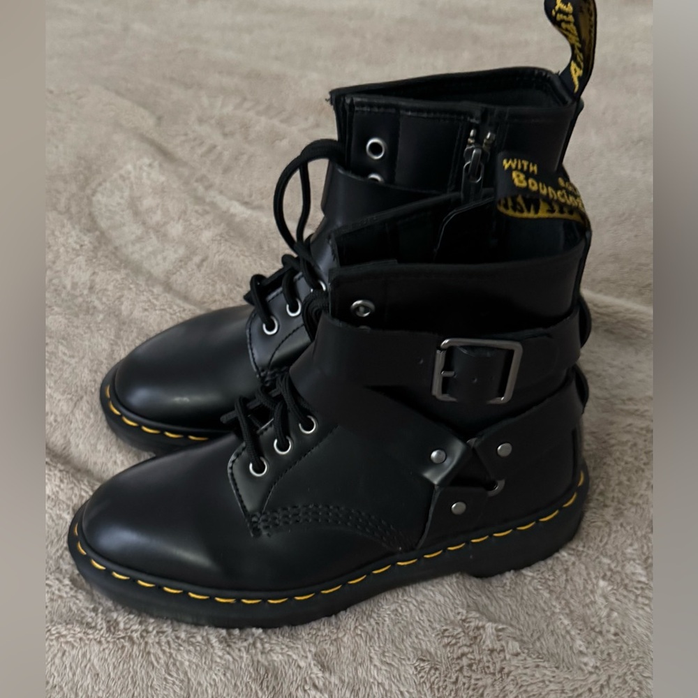 CRISTOFOR LEATHER HARNESS LACE UP BOOTS - Picture 5 of 11
